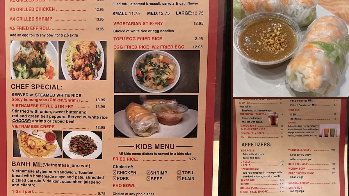 Table service area in a family-run restaurant.