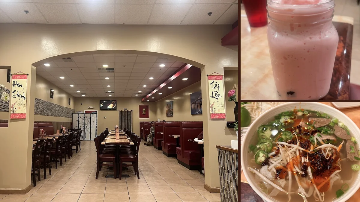 Clean dining space for lunch or dinner.